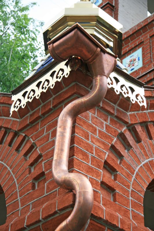 Copper Downspout Installation detail